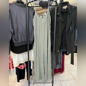 Cropped sage green romper